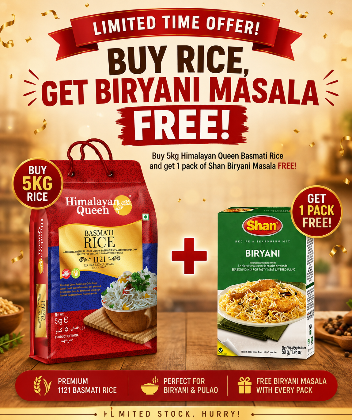 Himalayan Basmati queen + Free Bombay Biryani