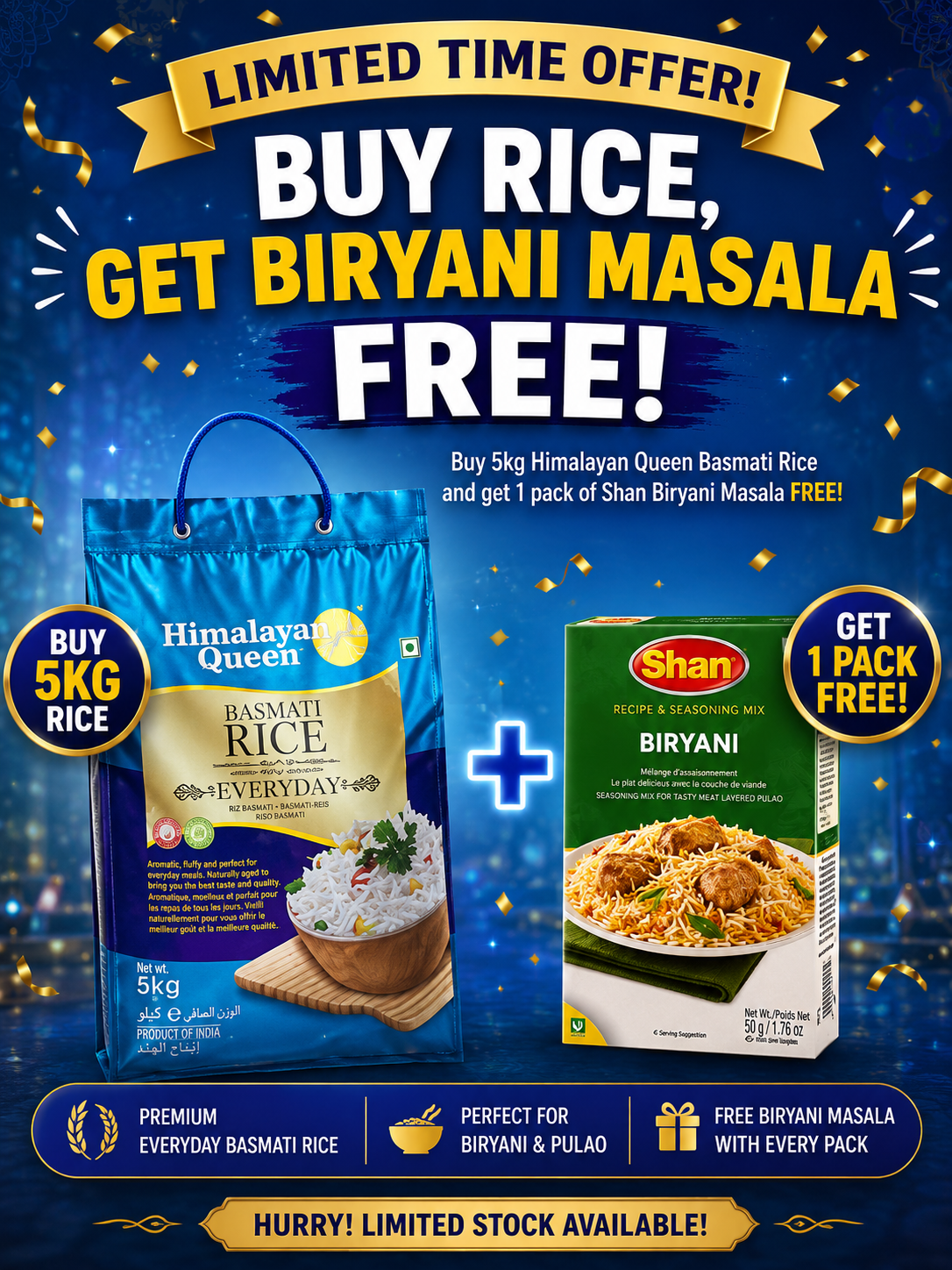 Himalayan Queen Everyday Rice + Shan Biryani Free